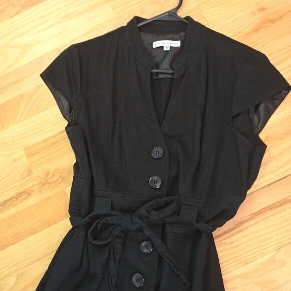 Sandra Darren women's black button-down career dress SZ-14 - Picture 4 of 8